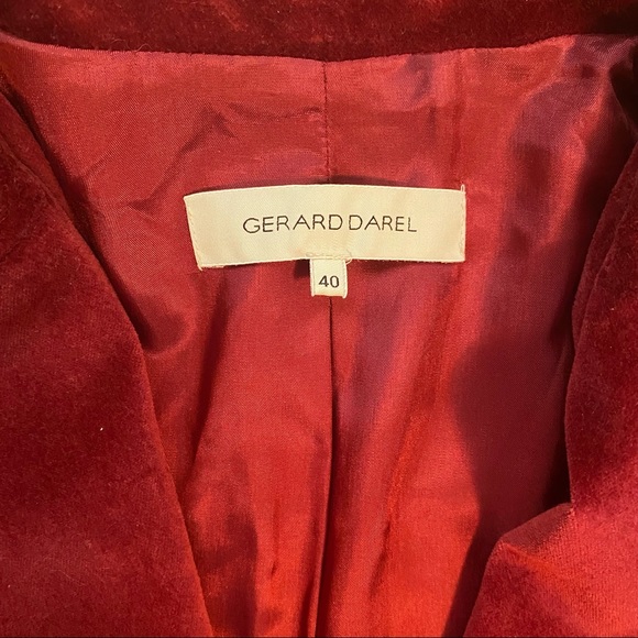 GERARD DAREL Vintage Suede Blazer in Burgundy, Size EU 40 - Picture 3 of 12